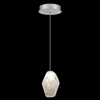 852240-14L Fine Art Lighting Natural Inspirations 5.5"W Round Drop Light with Silver w/Clear Quartz Glass Drop Finish