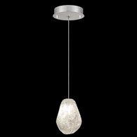 852240-15L Fine Art Lighting Natural Inspirations 5.5"W Round Drop Light with Silver w/Clear Quartz Glass Drop Finish