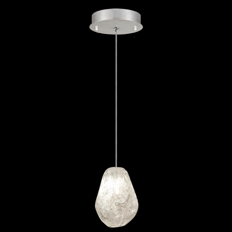 852240-15L Fine Art Lighting Natural Inspirations 5.5"W Round Drop Light with Silver w/Clear Quartz Glass Drop Finish