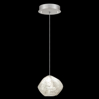 852240-16L Fine Art Lighting Natural Inspirations 5.5"W Round Drop Light with Silver w/Clear Quartz Glass Drop Finish
