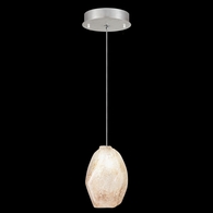 852240-18L Fine Art Lighting Natural Inspirations 5.5"W Round Drop Light with Silver w/Natural Quartz Glass Drop Finish