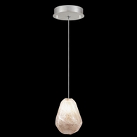 852240-19L Fine Art Lighting Natural Inspirations 5.5"W Round Drop Light with Silver w/Natural Quartz Glass Drop Finish