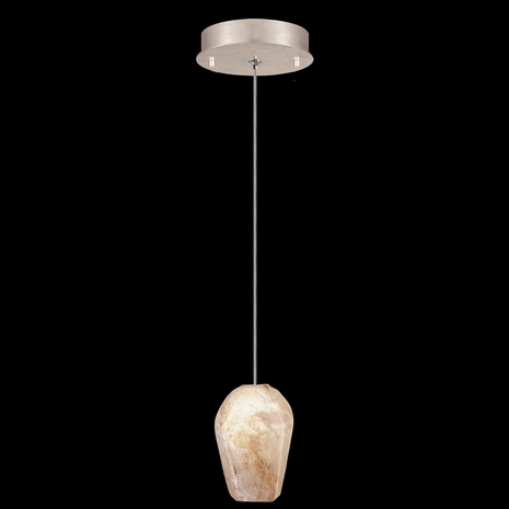 852240-27L Fine Art Lighting Natural Inspirations 5.5"W Round Drop Light with Gold w/Natural Quartz Glass Drop Finish