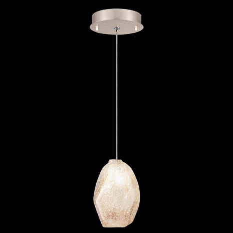 852240-28L Fine Art Lighting Natural Inspirations 5.5"W Round Drop Light with Gold w/Natural Quartz Glass Drop Finish