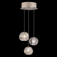 852340-206L Fine Art Lighting Natural Inspirations 9"W Round Pendant with Gold w/Nebula Glass Drops Finish