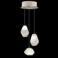852340-23L Fine Art Lighting Natural Inspirations 9"W Round Pendant with Gold w/Clear Quartz Glass Drops Finish