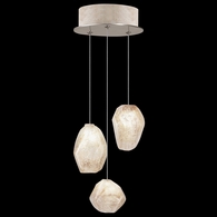 852340-24L Fine Art Lighting Natural Inspirations 9"W Round Pendant with Gold w/Clear Quartz Glass Drops Finish