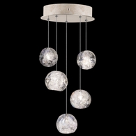 852440-206L Fine Art Lighting Natural Inspirations 12"W Round Pendant with Gold w/Nebula Glass Drops Finish