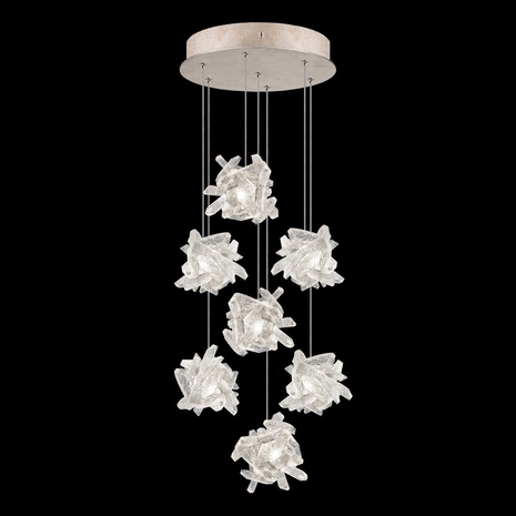 852640-202LD Fine Art Lamps 7 Light Natural Inspirations 14" Round Pendant with Gold Finish