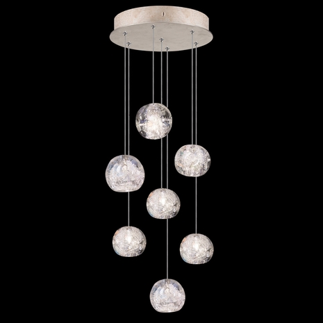 852640-206L Fine Art Lighting Natural Inspirations 14"W Round Pendant with Gold w/Nebula Glass Drops Finish