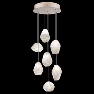 852640-23L Fine Art Lighting Natural Inspirations 14"W Round Pendant with Gold w/Clear Quartz Glass Drops Finish