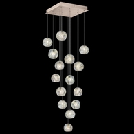 853040-206L Fine Art Lighting Natural Inspirations 19"W Square Pendant with Gold w/Nebula Glass Drops Finish