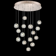 853140-206L Fine Art Lighting Natural Inspirations 21"W Round Pendant with Gold w/Nebula Glass Drops Finish