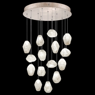 853140-23L Fine Art Lighting Natural Inspirations 21"W Round Pendant with Gold w/Clear Quartz Glass Drops Finish