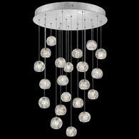 853240-106L Fine Art Lighting Natural Inspirations 24"W Round Pendant with Silver w/Nebula Glass Drops Finish