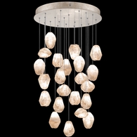 853240-24L Fine Art Lighting Natural Inspirations 24"W Round Pendant with Gold w/Clear Quartz Glass Drops Finish