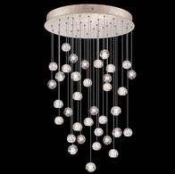 853440-206L Fine Art Lighting Natural Inspirations 34"W Round Pendant with Gold w/Nebula Glass Drops Finish