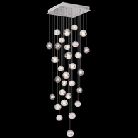 853540-106L Fine Art Lighting Natural Inspirations 30"W Square Pendant with Silver w/Nebula Glass Drops Finish