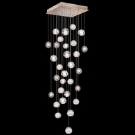 853540-206L Fine Art Lighting Natural Inspirations 30"W Square Pendant with Gold w/Nebula Glass Drops Finish