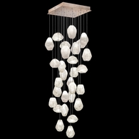 853540-23L Fine Art Lighting Natural Inspirations 30"W Square Pendant with Gold w/Clear Quartz Glass Drops Finish