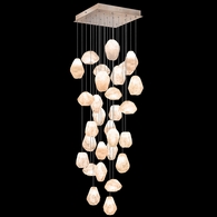 853540-24L Fine Art Lighting Natural Inspirations 30"W Square Pendant with Gold w/Clear Quartz Glass Drops Finish