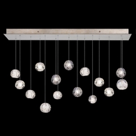 853740-206L Fine Art Lighting Natural Inspirations 48"W Rectangular Pendant with Gold w/Nebula Glass Drops Finish