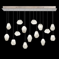853740-23L Fine Art Lighting Natural Inspirations 48"W Rectangular Pendant with Gold w/Clear Quartz Glass Drops Finish