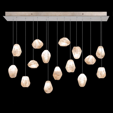 853740-24LD Fine Art Lamps Natural Inspirations 48"W Rectangular Pendant with Gold Finish