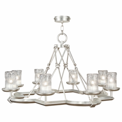 860340-2ST Fine Art Lamps 8 Light Liaison 40" Round Chandelier with Silver Finish
