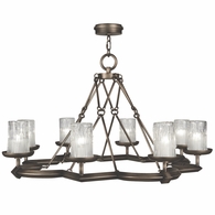 860340ST Fine Art Lamps 8 Light Liaison 40" Round Chandelier with Bronze Finish