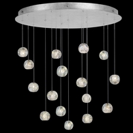 862840-106L Fine Art Lighting Natural Inspirations 32"W Round Pendant with Silver w/Nebula Glass Drops Finish