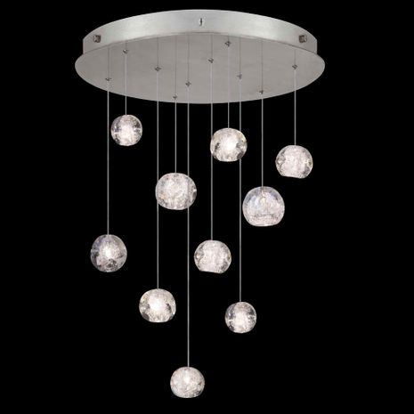 863540-106LD Fine Art Lamps Natural Inspirations 22"W Round Pendant with Silver Finish