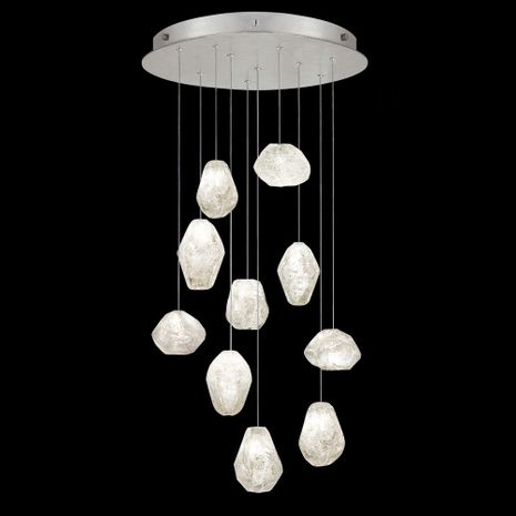 863540-13LD Fine Art Lamps Natural Inspirations 22"W Round Pendant with Silver Finish