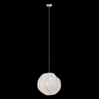 866040-11 Fine Art Lighting Vesta 6.5"W Round Drop Light with Silver w/White Glass Finish
