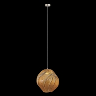 866040-22 Fine Art Lighting Vesta 6.5"W Round Drop Light with Gold w/Amber Glass Finish