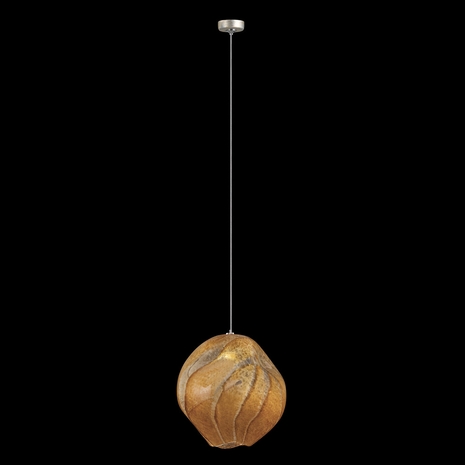 866040-22 Fine Art Lighting Vesta 6.5"W Round Drop Light with Gold w/Amber Glass Finish