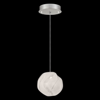 866140-11 Fine Art Lighting Vesta 6.5"W Round Drop Light with Silver w/White Glass Finish