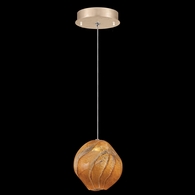 866140-22 Fine Art Lighting Vesta 6.5"W Round Drop Light with Gold w/Amber Glass Finish