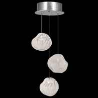 866240-11 Fine Art Lighting Vesta 9"W Round Pendant with Silver w/White Glass Finish