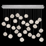 867840-11 Fine Art Lighting Vesta 54"W Rectangular Pendant with Silver w/White Glass Finish