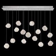 868240-11 Fine Art Lighting Vesta 48"W Rectangular Pendant with Silver w/White Glass Finish