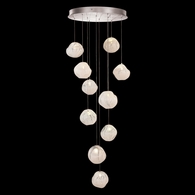 869040-11 Fine Art Lighting Vesta 22"W Round Pendant with Silver w/White Glass Finish