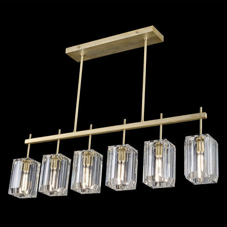 875240-2ST Fine Art Lamps Monceau 46.75"W Linear Pendant with Gold Finish