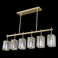 875240-2ST Fine Art Lamps Monceau 46.75"W Linear Pendant with Gold Finish