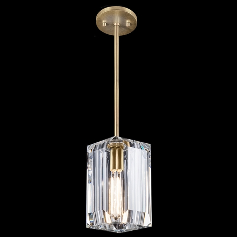 875440-2ST Fine Art Lamps Monceau 5.5"W Square Drop Light with Gold Finish