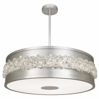 876340ST Fine Art Lighting Arctic Halo 32"W Round Pendant with Silver Finish
