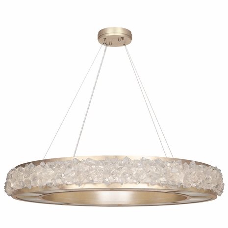 878040-1 Fine Art Lighting Arctic Halo 38"W Round Pendant with Gold Finish