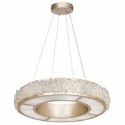 878140-1 Fine Art Lighting Arctic Halo 30"W Round Pendant with Gold Finish