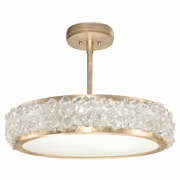 879940-1 Fine Art Lighting Arctic Halo 23"W Round Semi-Flush Mount with Gold Finish