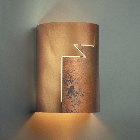 8806L24 Ultralights Lighting Luz Azul Half-Cylinder Wall Sconce with Pattern